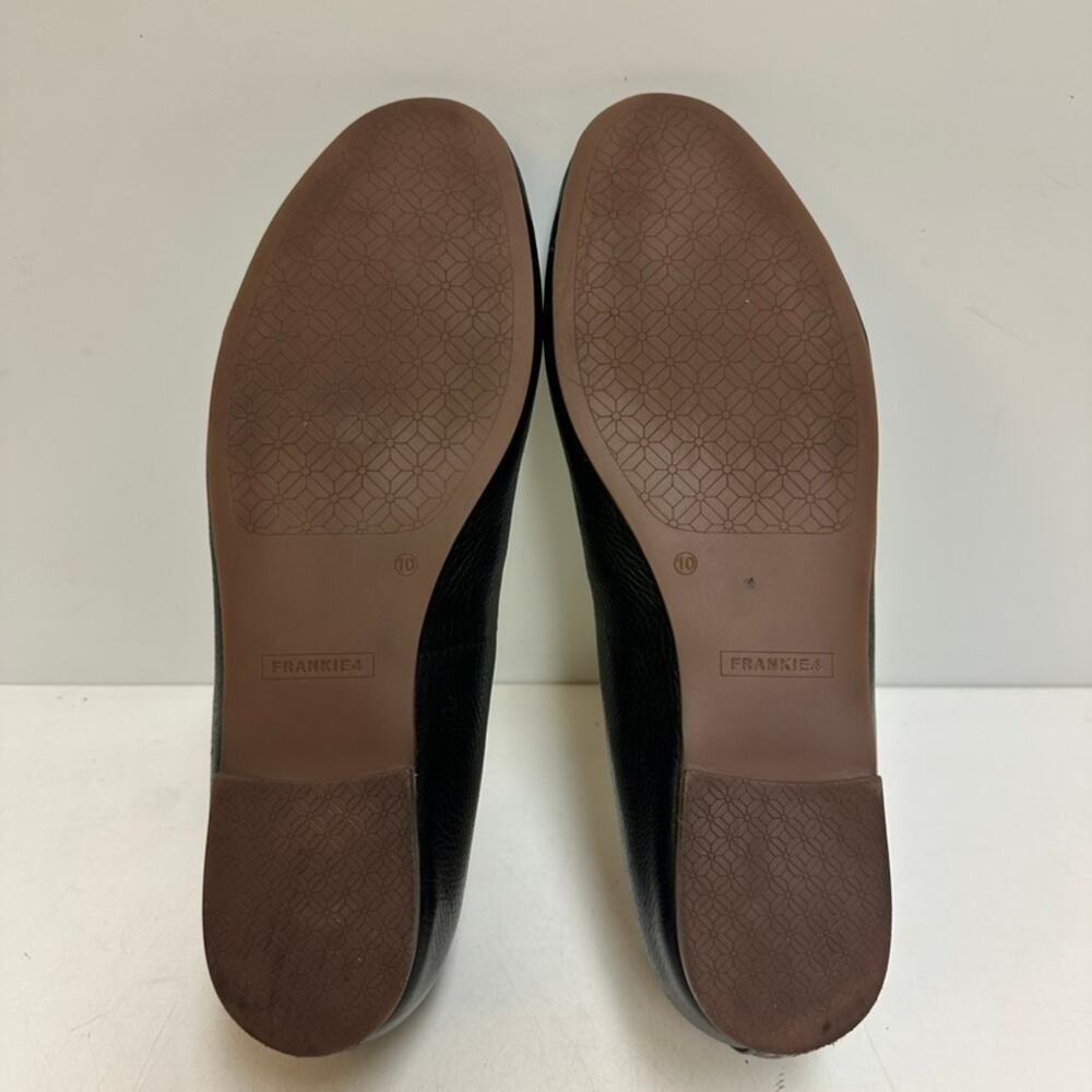 VERY GOOD Frankie4 Trinity Black Tumbled Leather Women's Dress Flat Ballet 10 - Picture 10 of 11